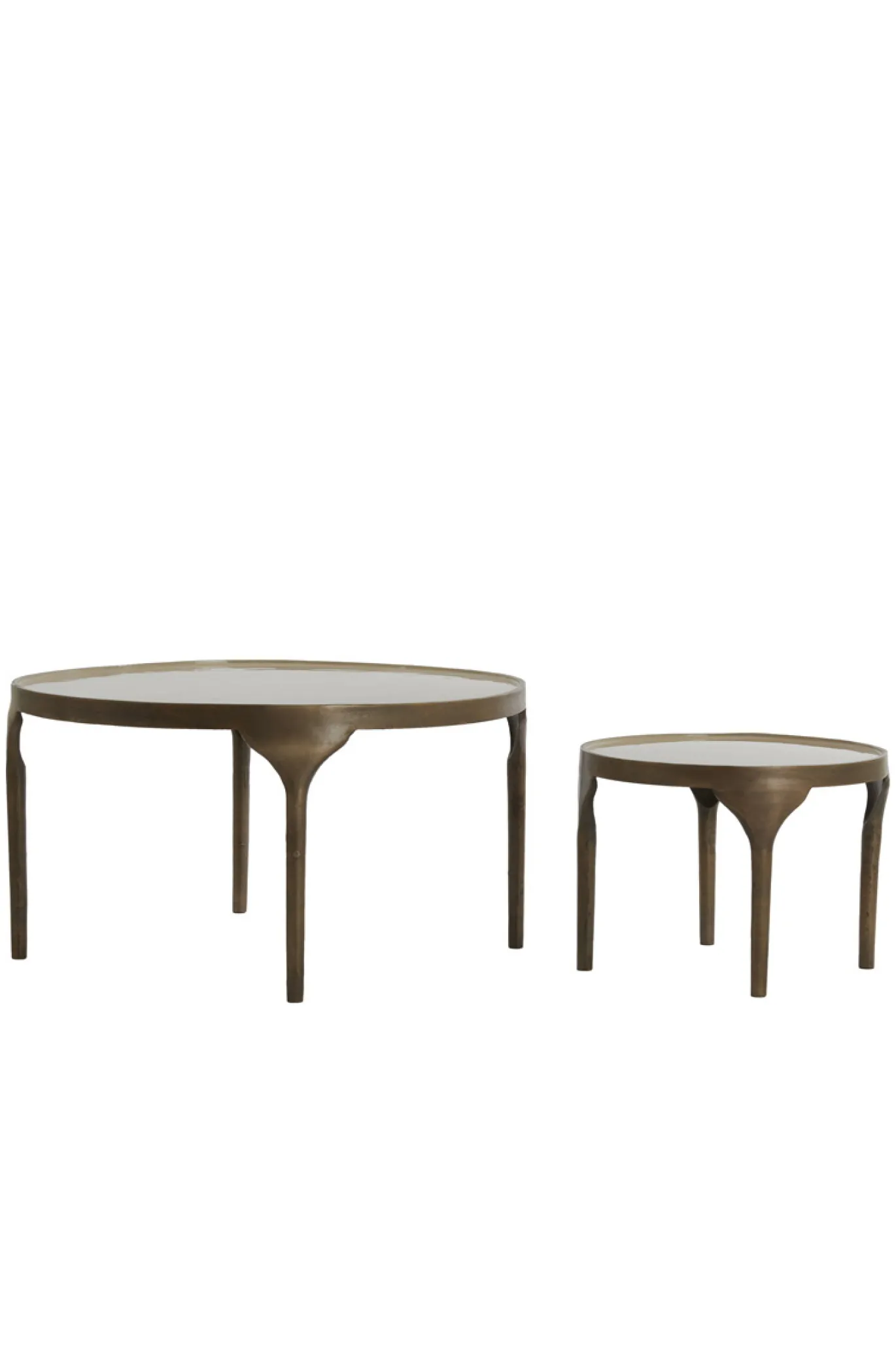 Light & Living Bijzettafel Lapaz Brons Set van 2 Ø50/Ø85cm