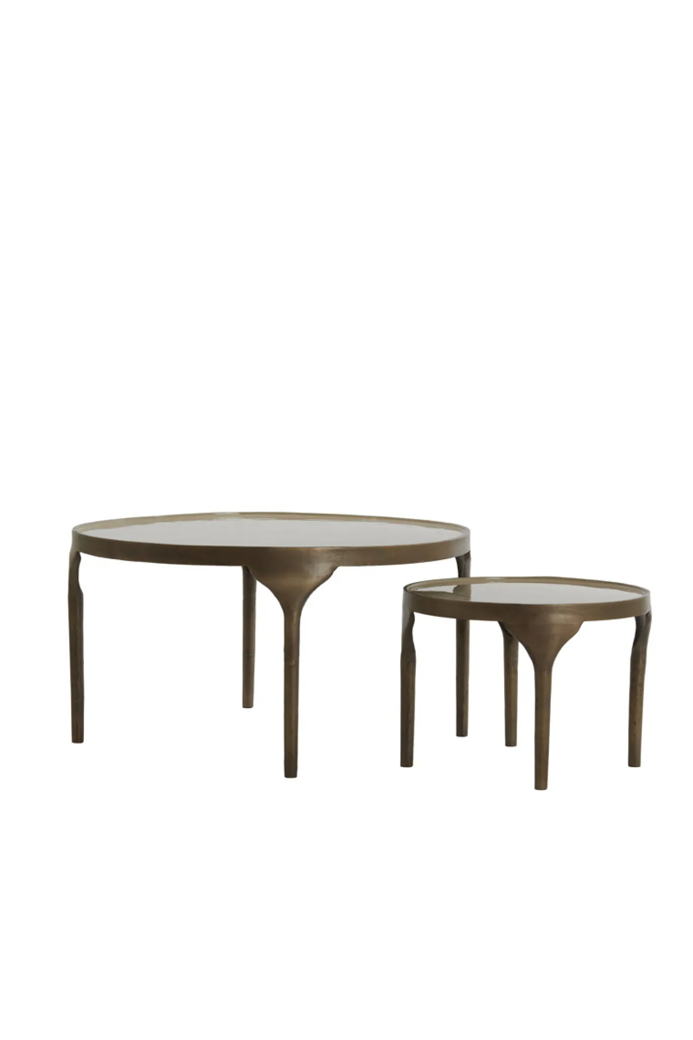 Light & Living Bijzettafel Lapaz Brons Set van 2 Ø50/Ø85cm