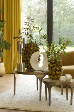 Light & Living Bijzettafel Lapaz Brons Set van 2 Ø50/Ø85cm