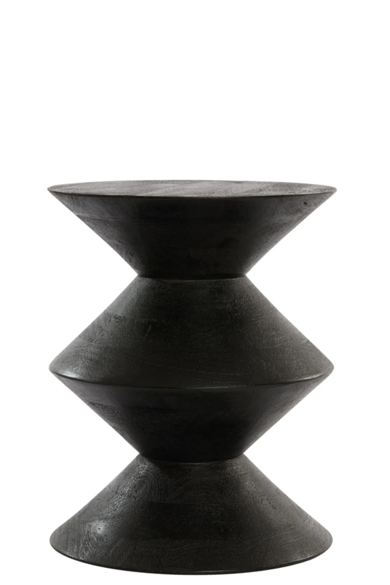 Light & Living Bijzettafel Larus Mangohout Mat Zwart Ø40cm