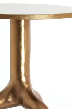 Light & Living Bijzettafel Mello Taupe/Brons Ø40cm