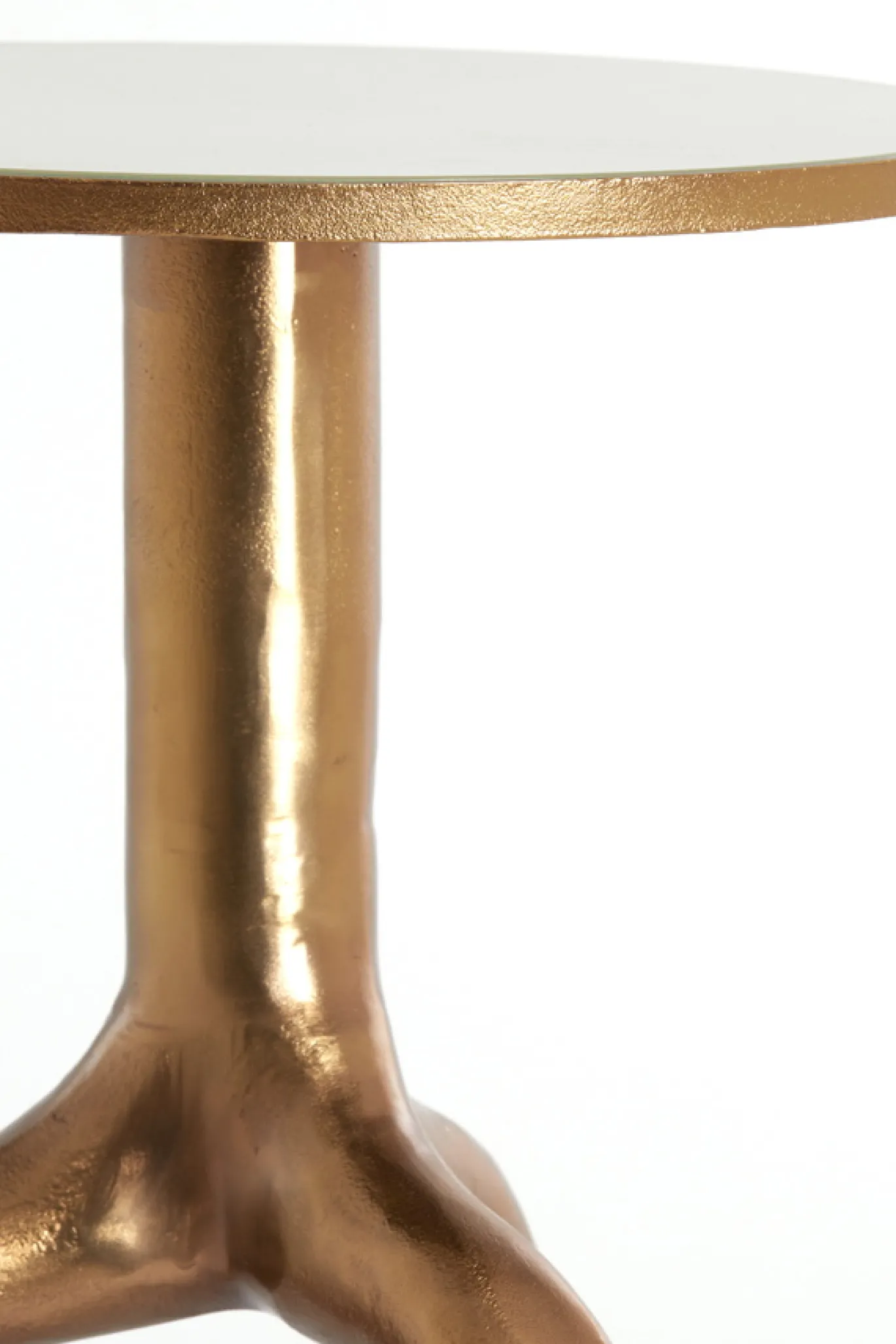 Light & Living Bijzettafel Mello Taupe/Brons Ø40cm