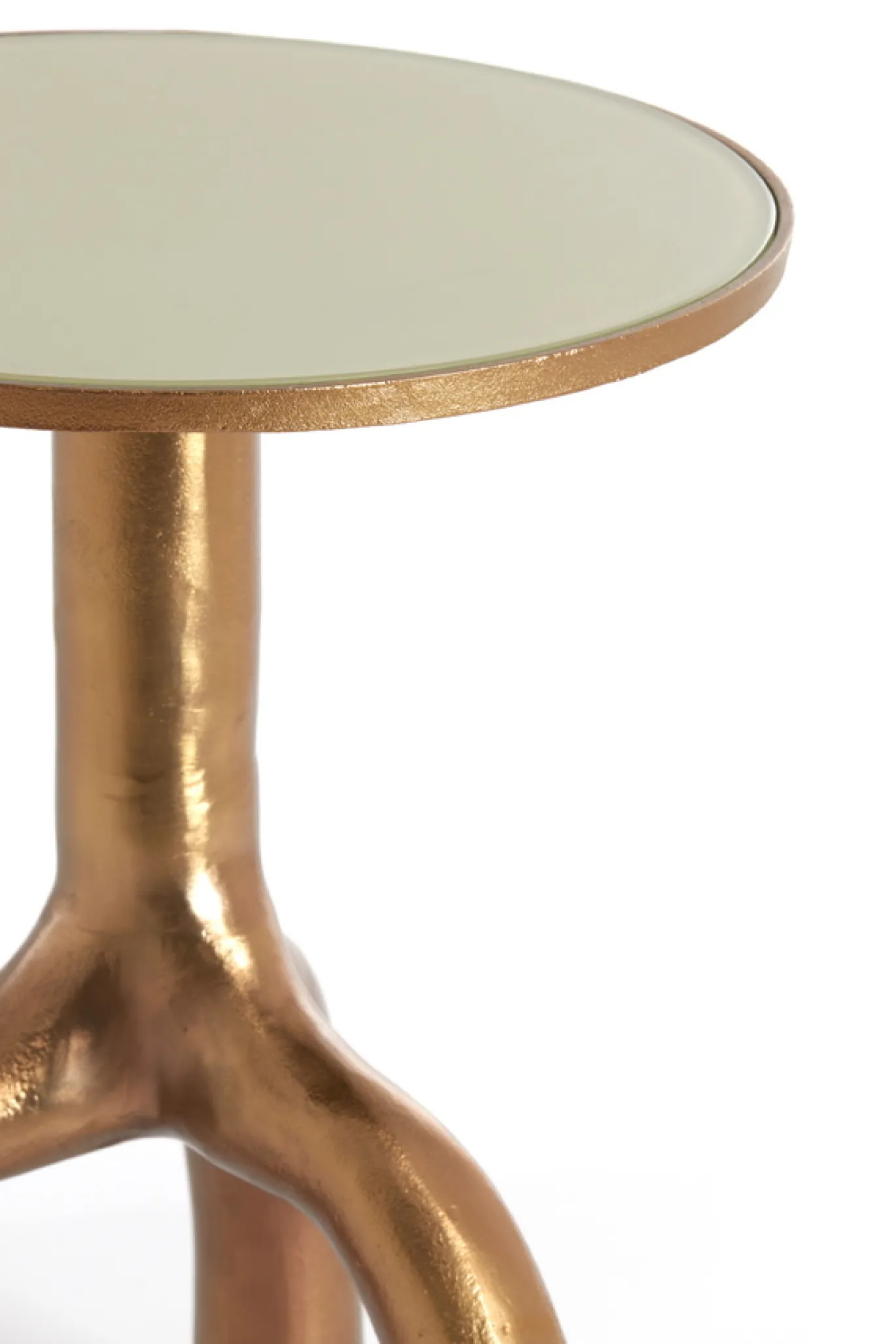 Light & Living Bijzettafel Mello Taupe/Brons Ø40cm