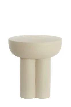Light & Living Bijzettafel Mikola Mat Crème Ø46cm