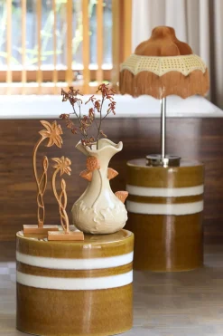 Light & Living Bijzettafel Mooca Keramiek Cognac Ø33cm