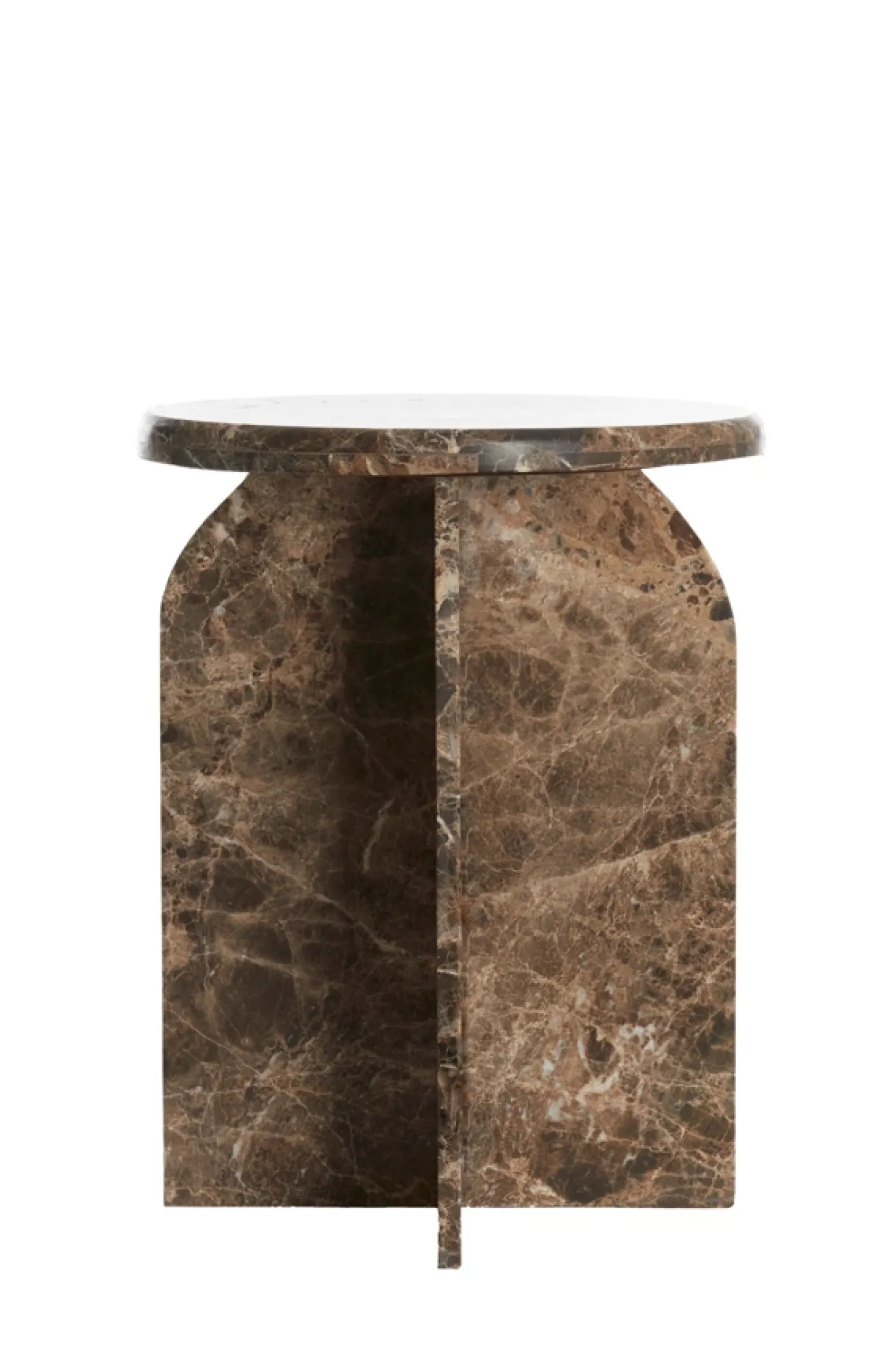 Light & Living Bijzettafel Otinia Marmer Donkerbruin Ø41x56cm
