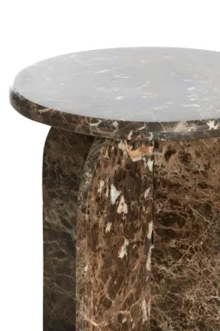 Light & Living Bijzettafel Otinia Marmer Donkerbruin Ø41x56cm