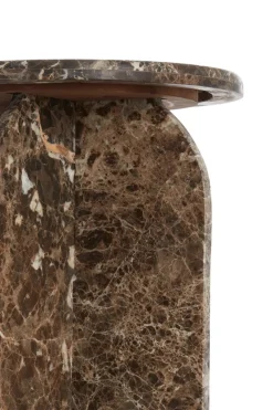 Light & Living Bijzettafel Otinia Marmer Donkerbruin Ø41x56cm