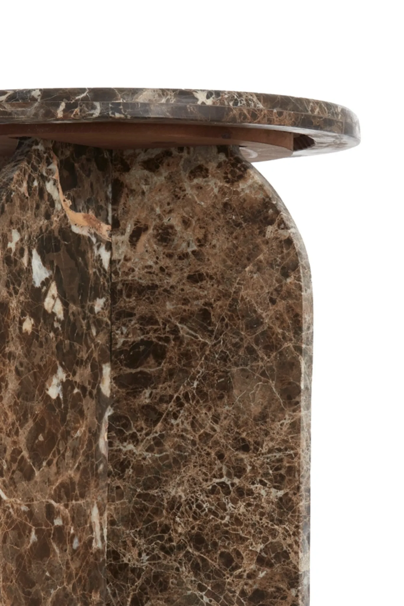 Light & Living Bijzettafel Otinia Marmer Donkerbruin Ø41x56cm