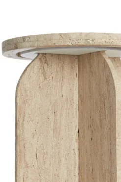 Light & Living Bijzettafel Otinia Travertin Zand Ø41x56cm