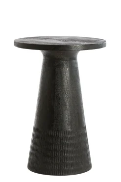 Light & Living Bijzettafel Paxos Mat Zwart Ø45cm