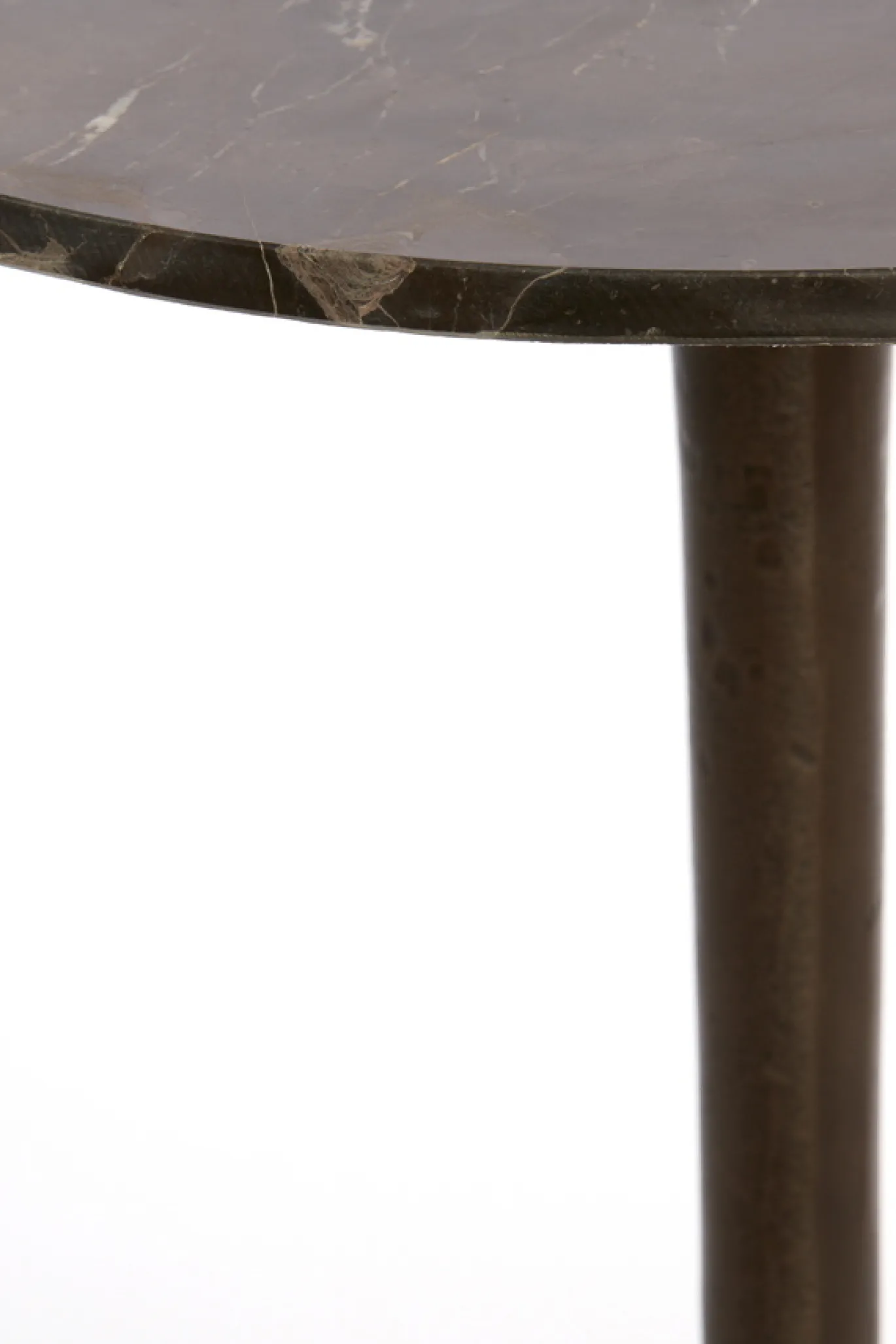 Light & Living Bijzettafel Pazo Donkerbruin Marmer Ø48cm