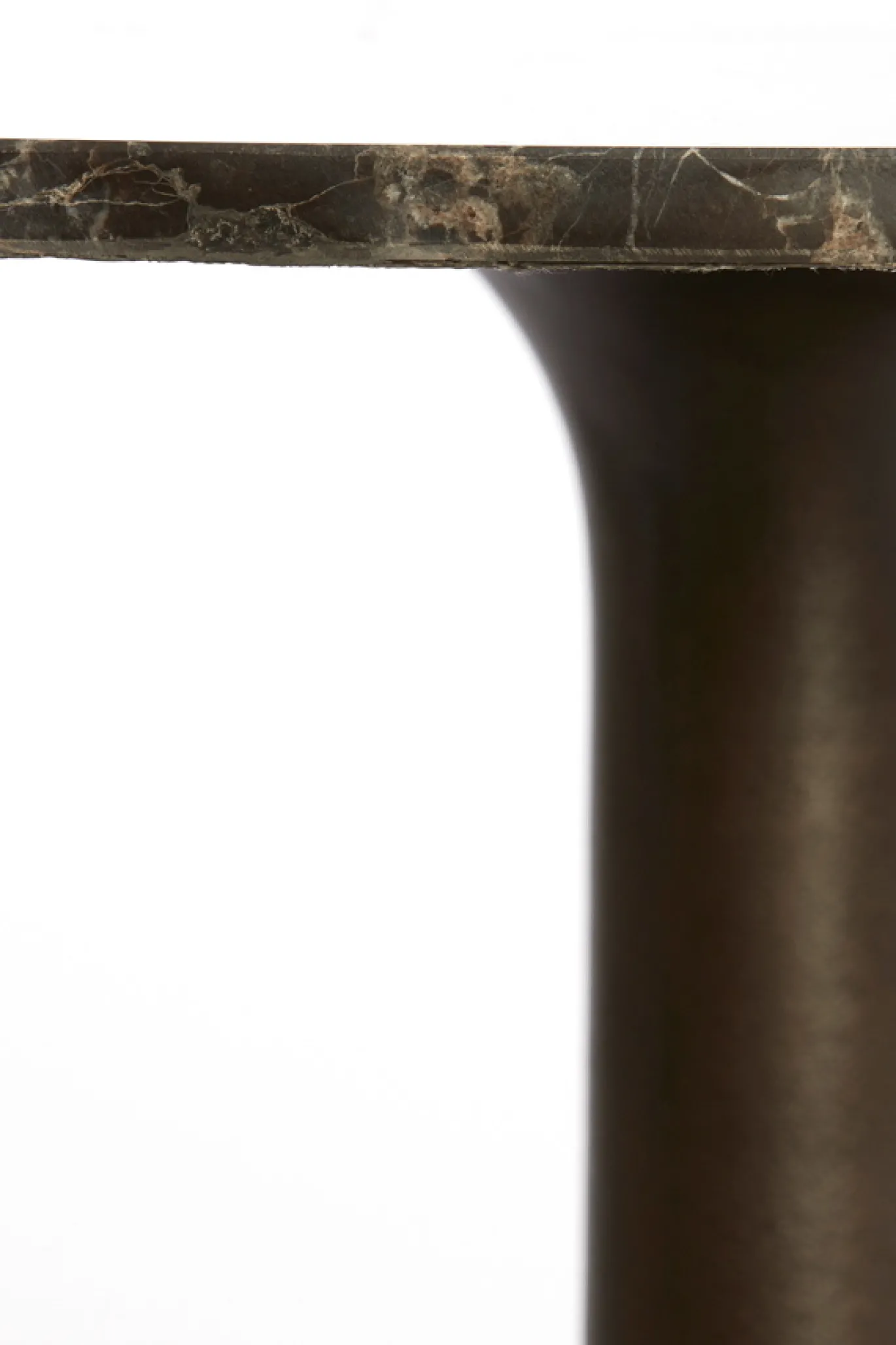 Light & Living Bijzettafel Pazo Donkerbruin Marmer Ø48cm