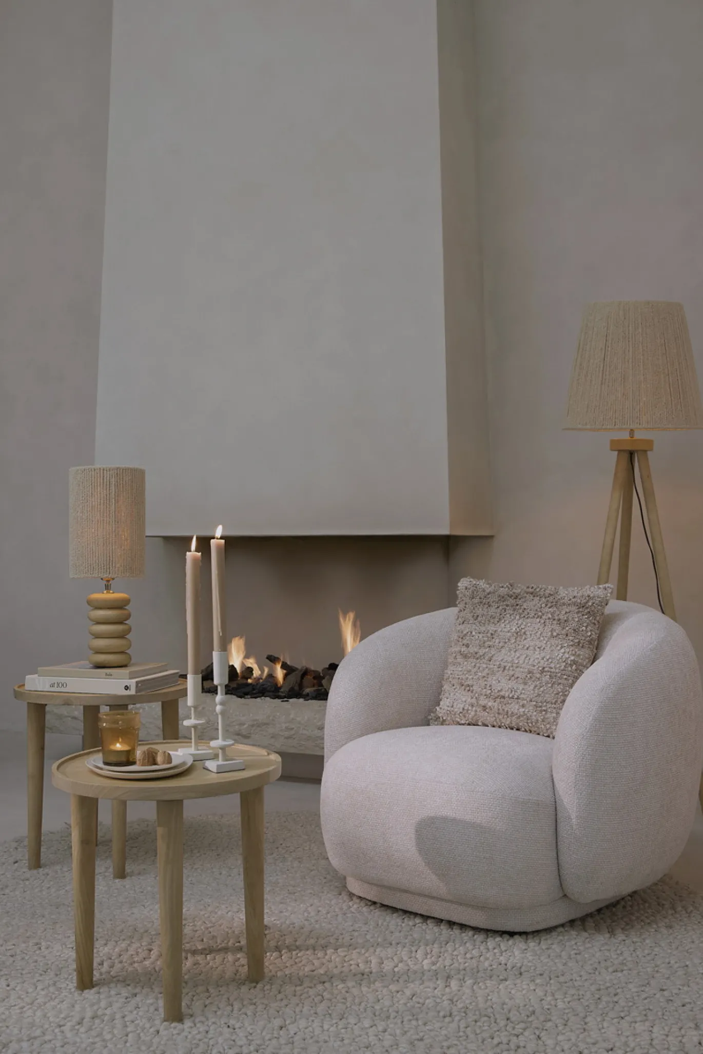 Light & Living Bijzettafel Qiano Mangohout Ø45cm