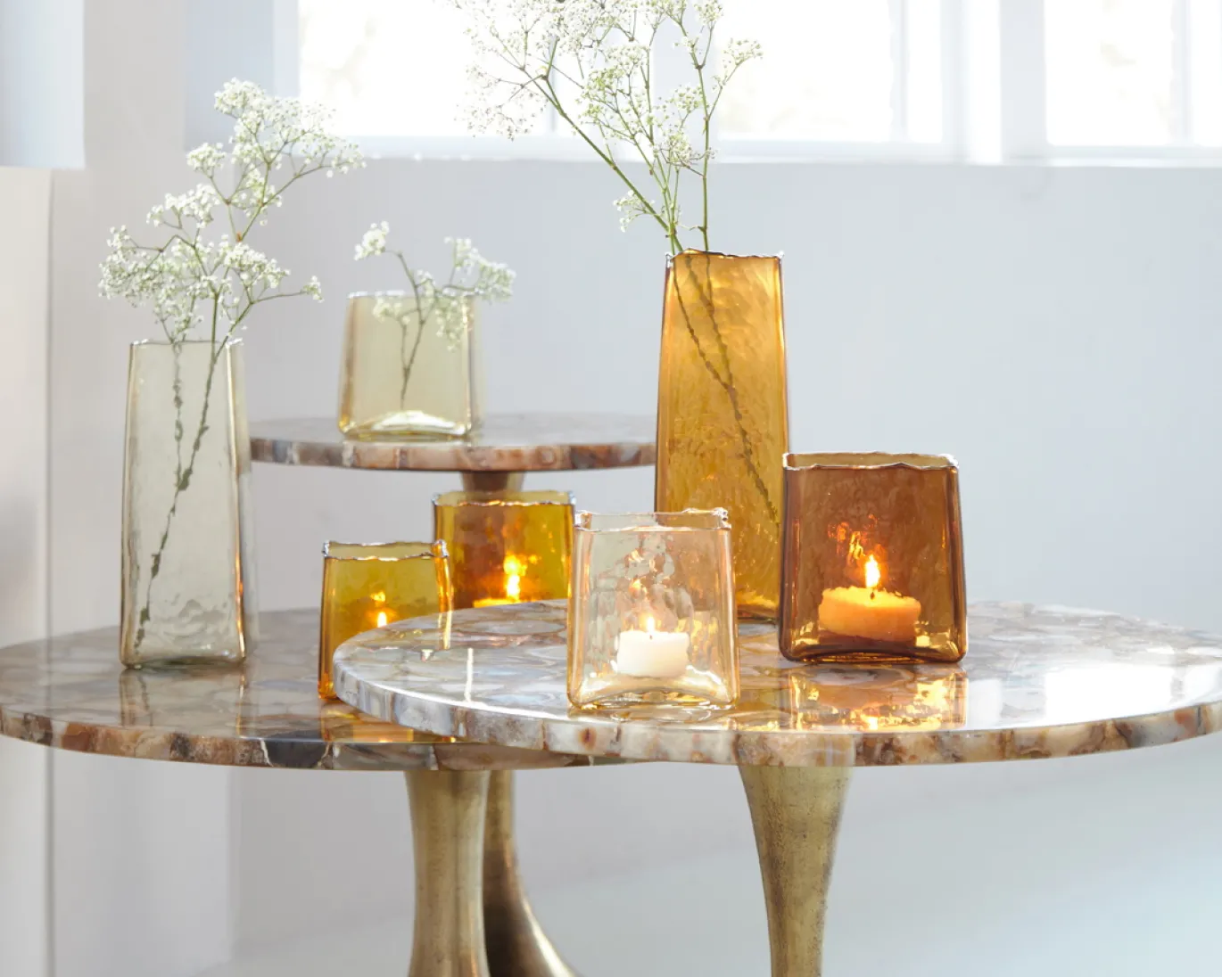 Light & Living Bijzettafel Rickerd Agaat Geel Ø48cm
