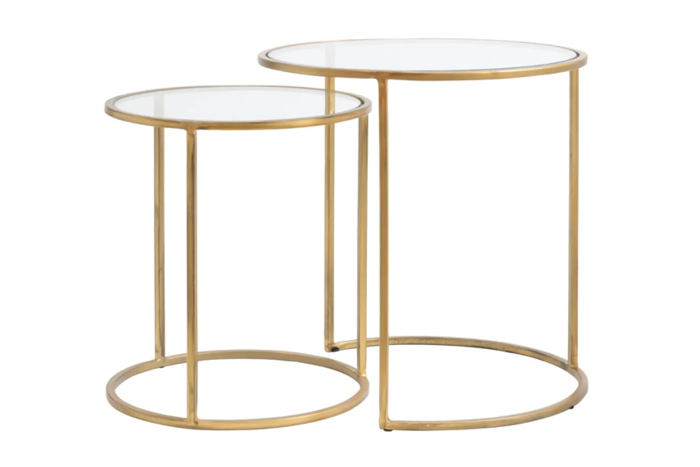 Light & Living Bijzettafel Set van 2 Duarte Glas Goud Ø40/Ø50cm