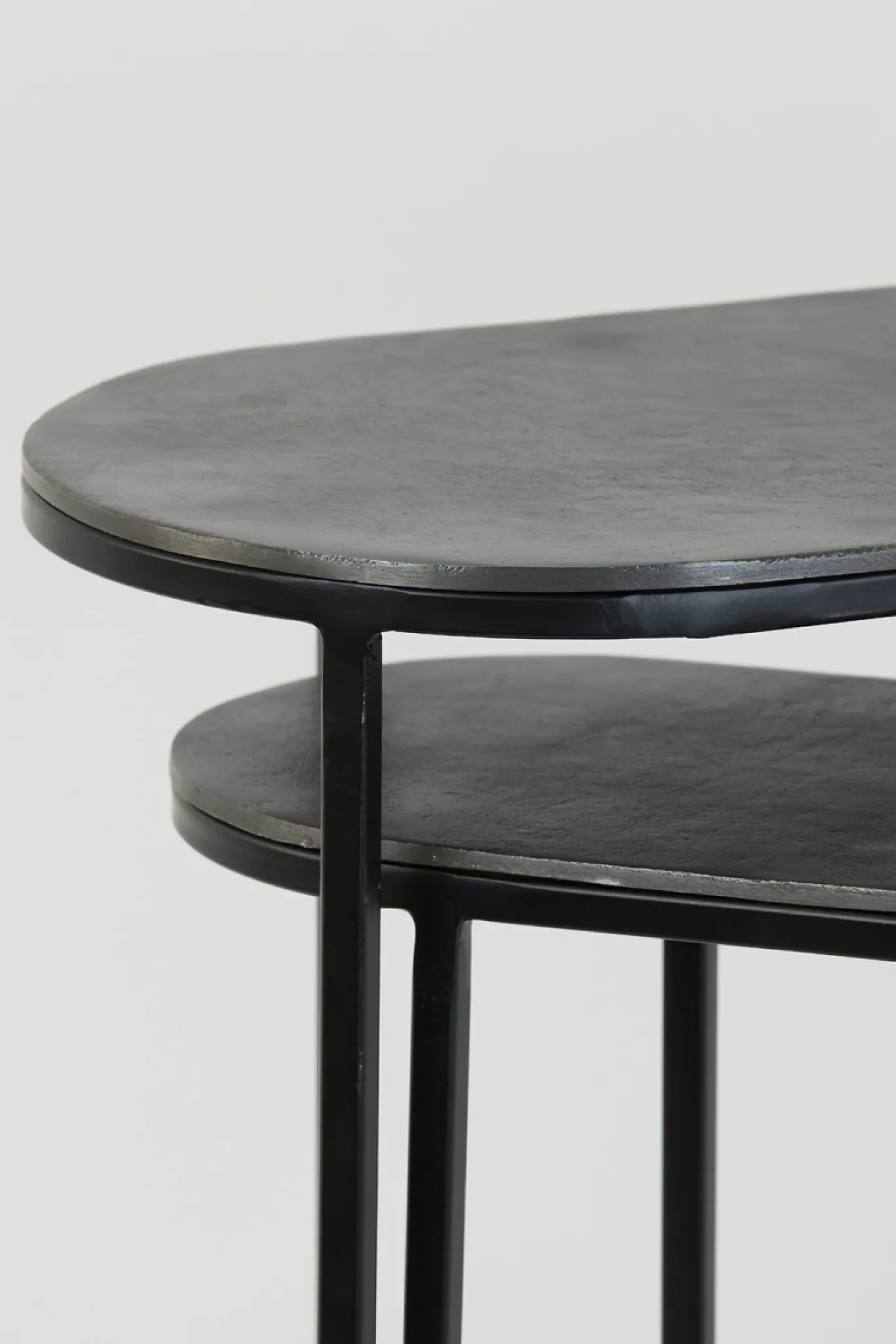Light & Living Bijzettafel Set van 2 Bocov Antiek Lood 53x26cm
