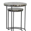 Light & Living Bijzettafel Set van 2 Axat Agaat Bruin/Zwart Ø28/Ø41cm
