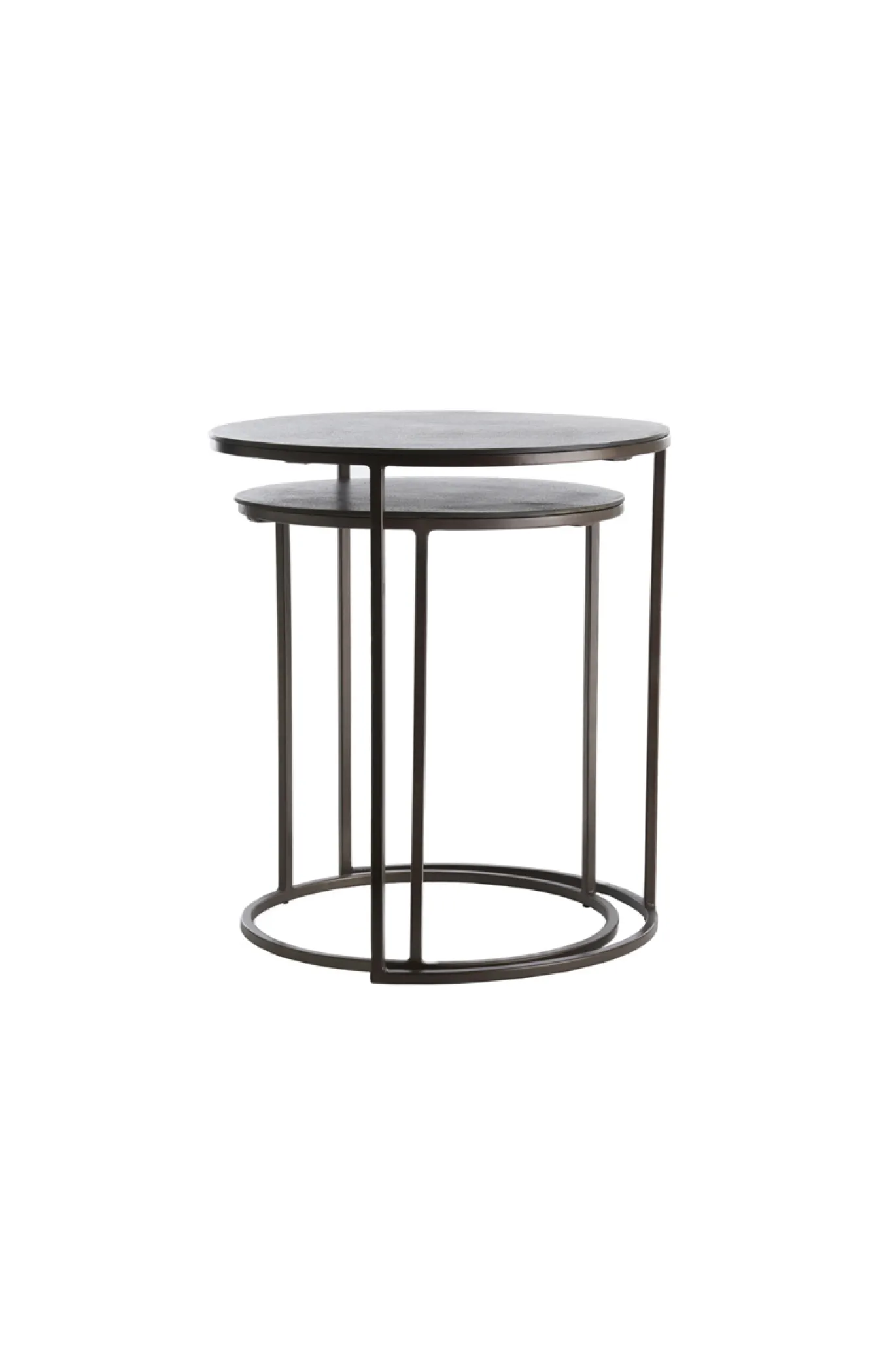 Light & Living Bijzettafel Talca Set van 2 Donkerbruin Ø41+Ø49cm