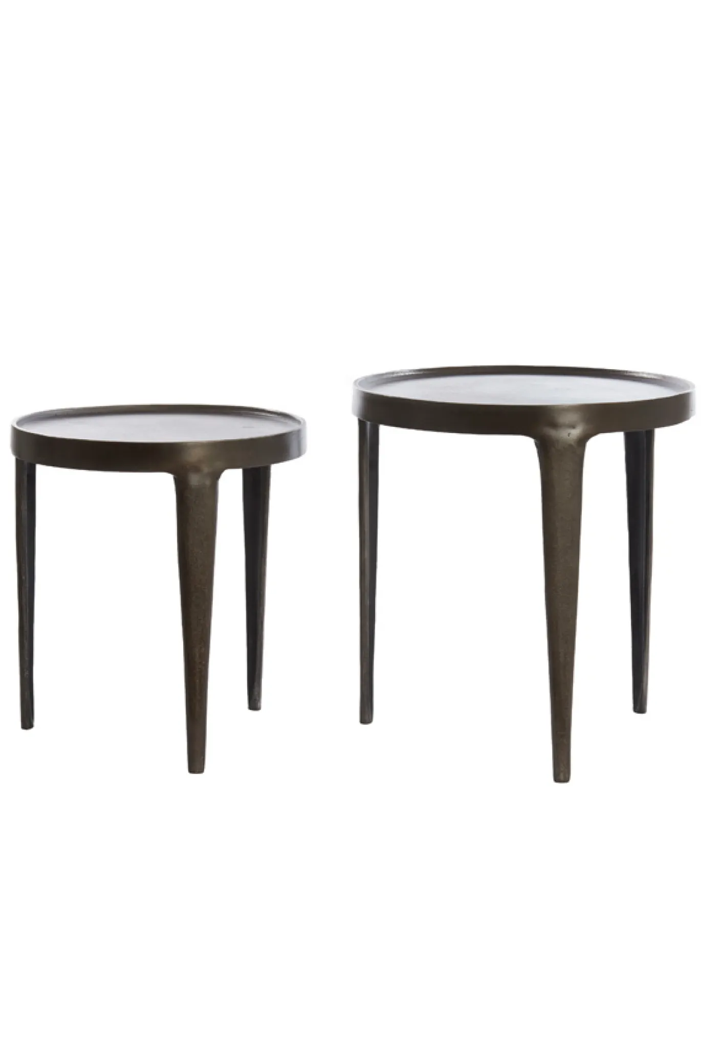 Light & Living Bijzettafel Tobias Set van 2 Donkerbruin Ø37+Ø43cm