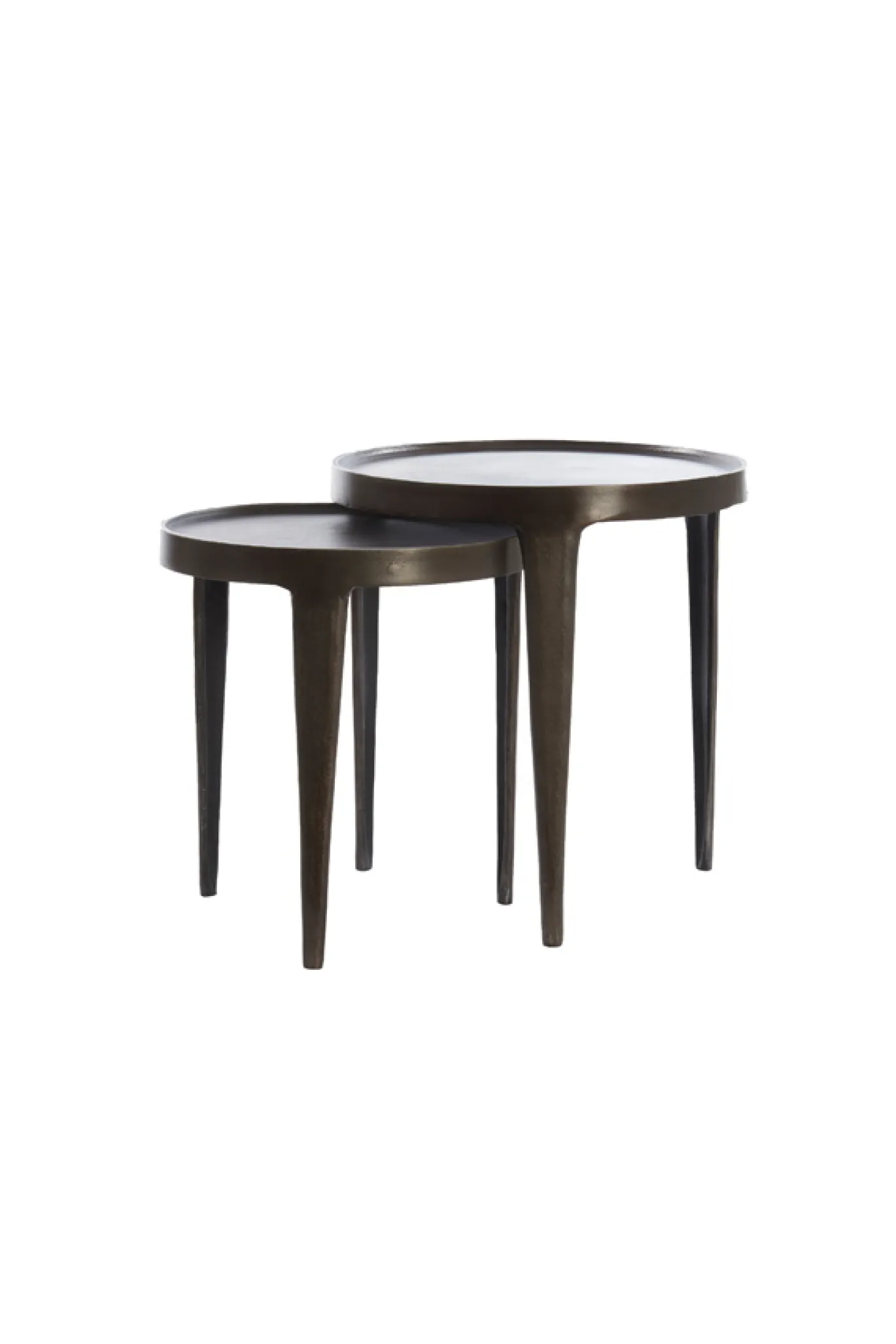 Light & Living Bijzettafel Tobias Set van 2 Donkerbruin Ø37+Ø43cm
