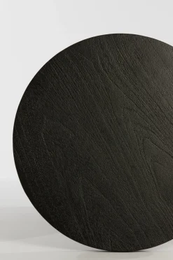 Light & Living Bijzettafel Torir Mangohout Mat Zwart Ø40cm