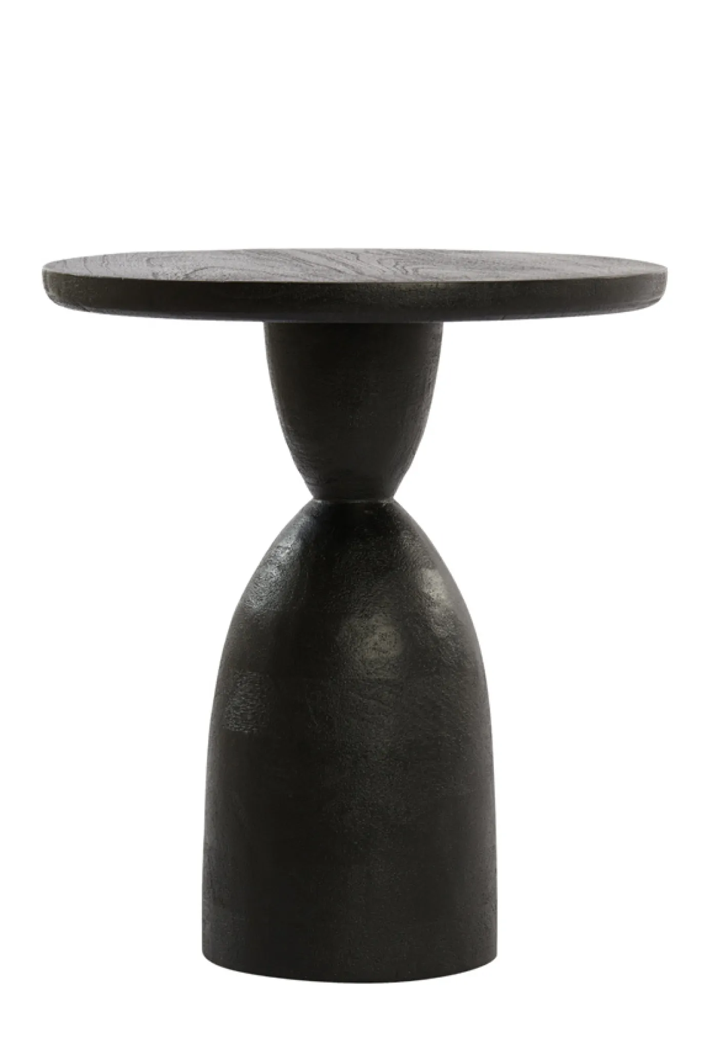 Light & Living Bijzettafel Torir Mangohout Mat Zwart Ø40cm