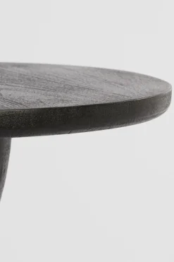 Light & Living Bijzettafel Torir Mangohout Mat Zwart Ø40cm