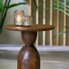 Light & Living Bijzettafel Torir Mangohout Bruin Ø40cm