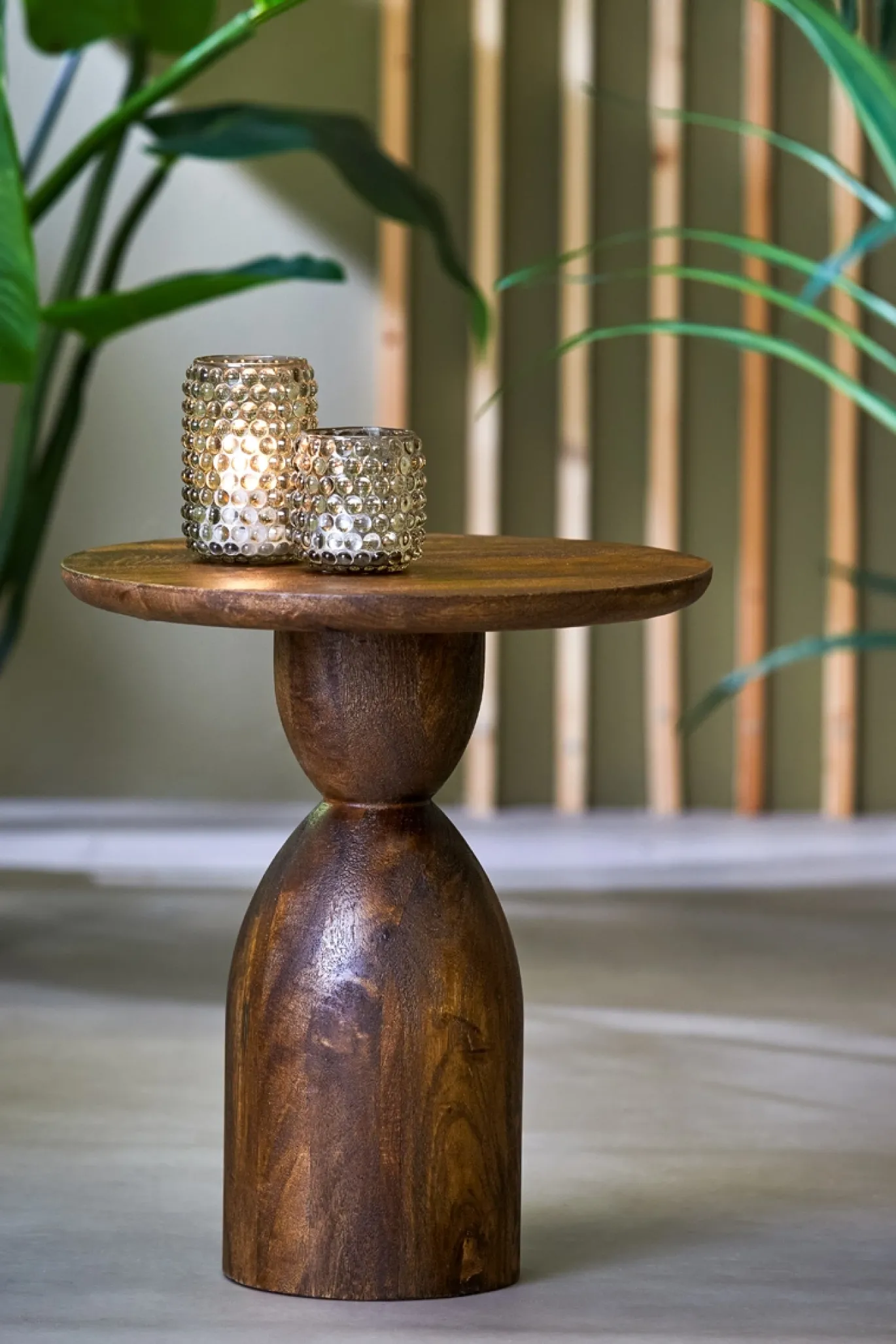 Light & Living Bijzettafel Torir Mangohout Bruin Ø40cm
