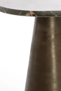 Light & Living Bijzettafel Ynez Marmer Donkerbruin Ø36cm