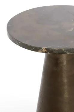 Light & Living Bijzettafel Ynez Marmer Donkerbruin Ø36cm