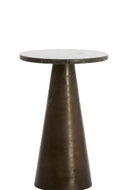 Light & Living Bijzettafel Ynez Marmer Donkerbruin Ø36cm