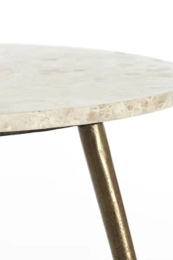 Light & Living Bijzettafel Zeca Taupe Marmer Ø59cm