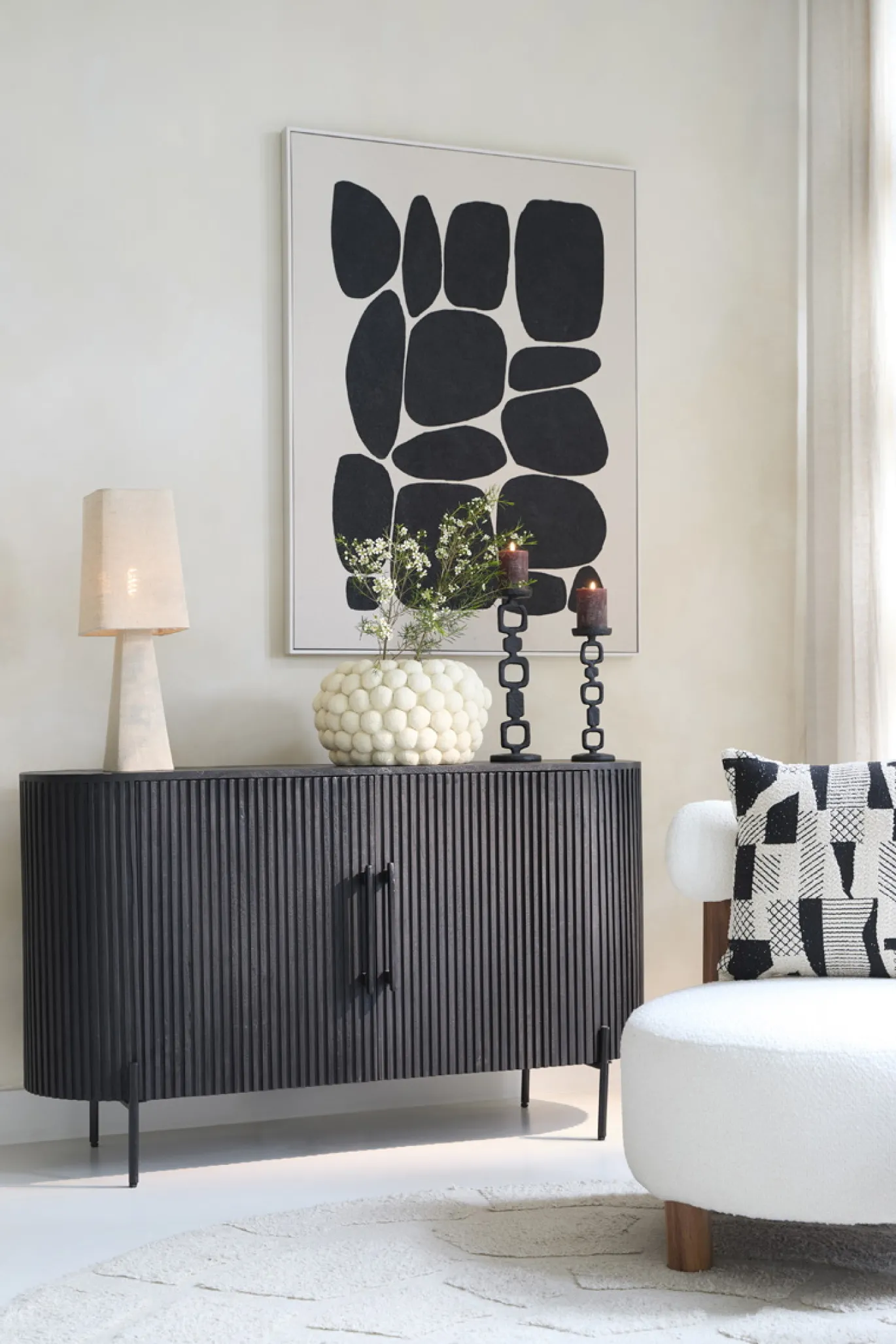 Light & Living Dressoir Dumosi Zwart 140cm