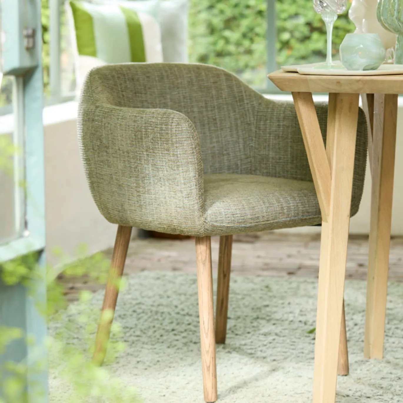 Light & Living Eetkamerstoel Blaine Groen