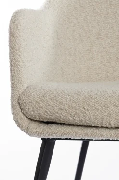 Light & Living Eetkamerstoel Leone Bouclé Crème