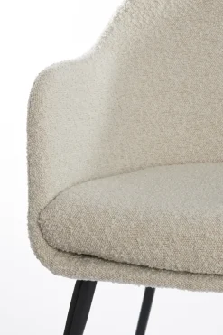 Light & Living Eetkamerstoel Leone Bouclé Crème