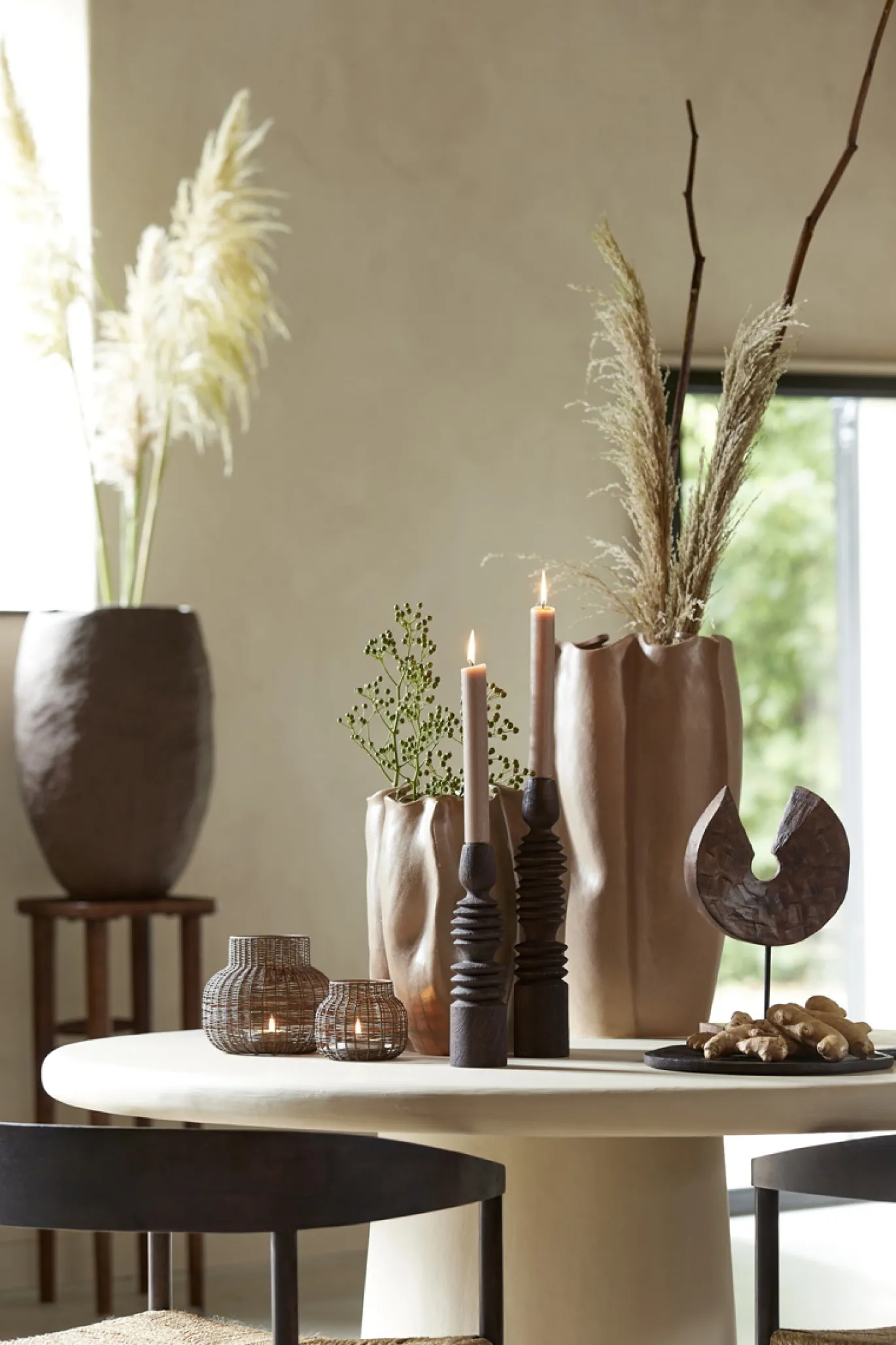 Light & Living Eettafel Kulona Beige Ø140cm