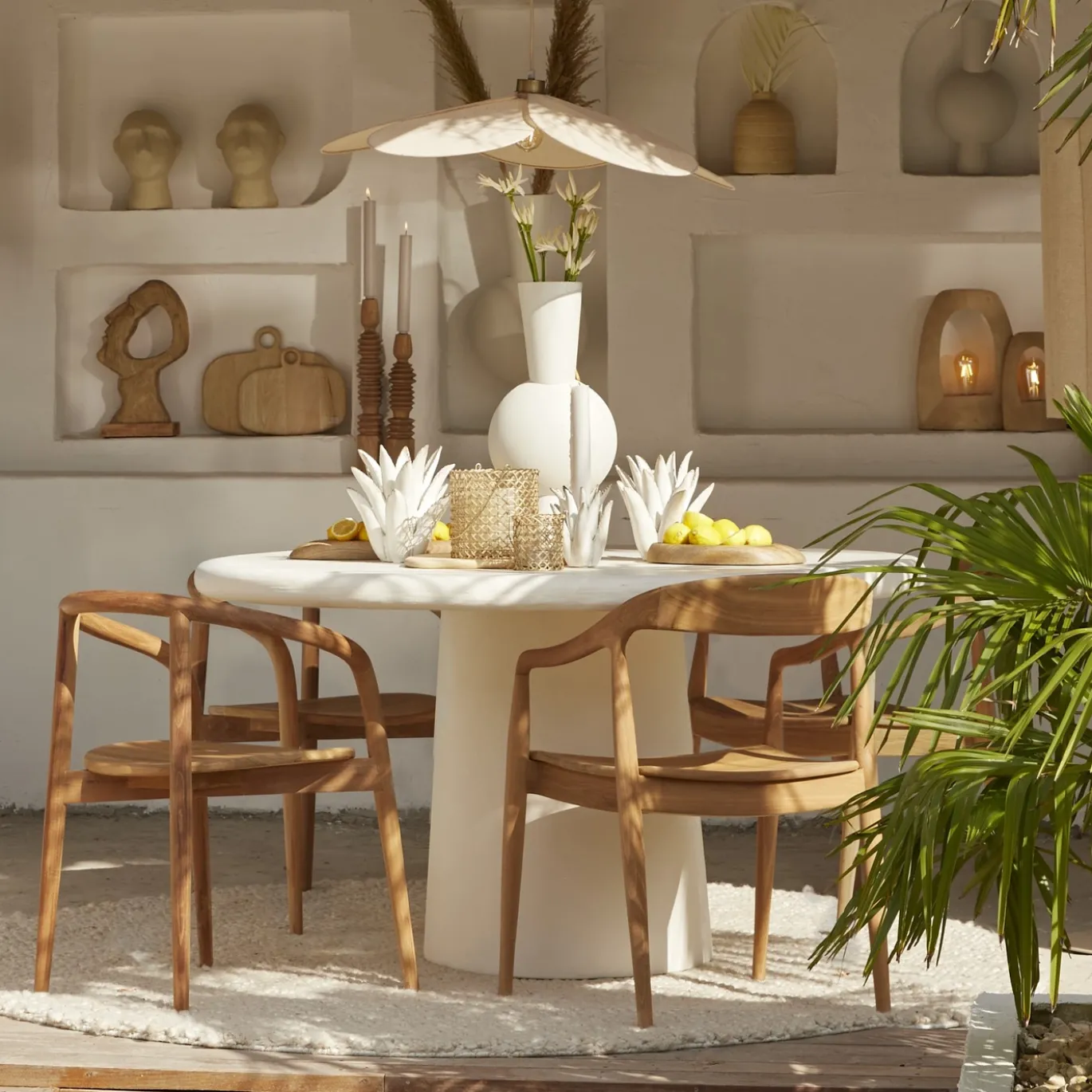 Light & Living Eettafel Kulona Crème Ø140cm