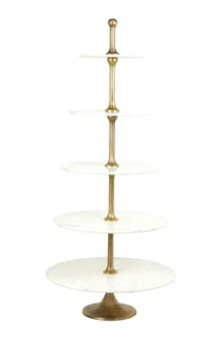 Light & Living Etagere Vermentino 5 Laags Marmer Wit 175cm