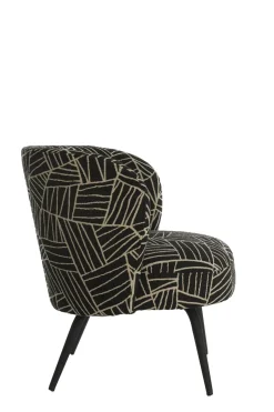 Light & Living Fauteuil Dieyda Zwart/Wit