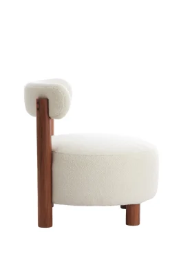 Light & Living Fauteuil Ferentino Bouclé Crème