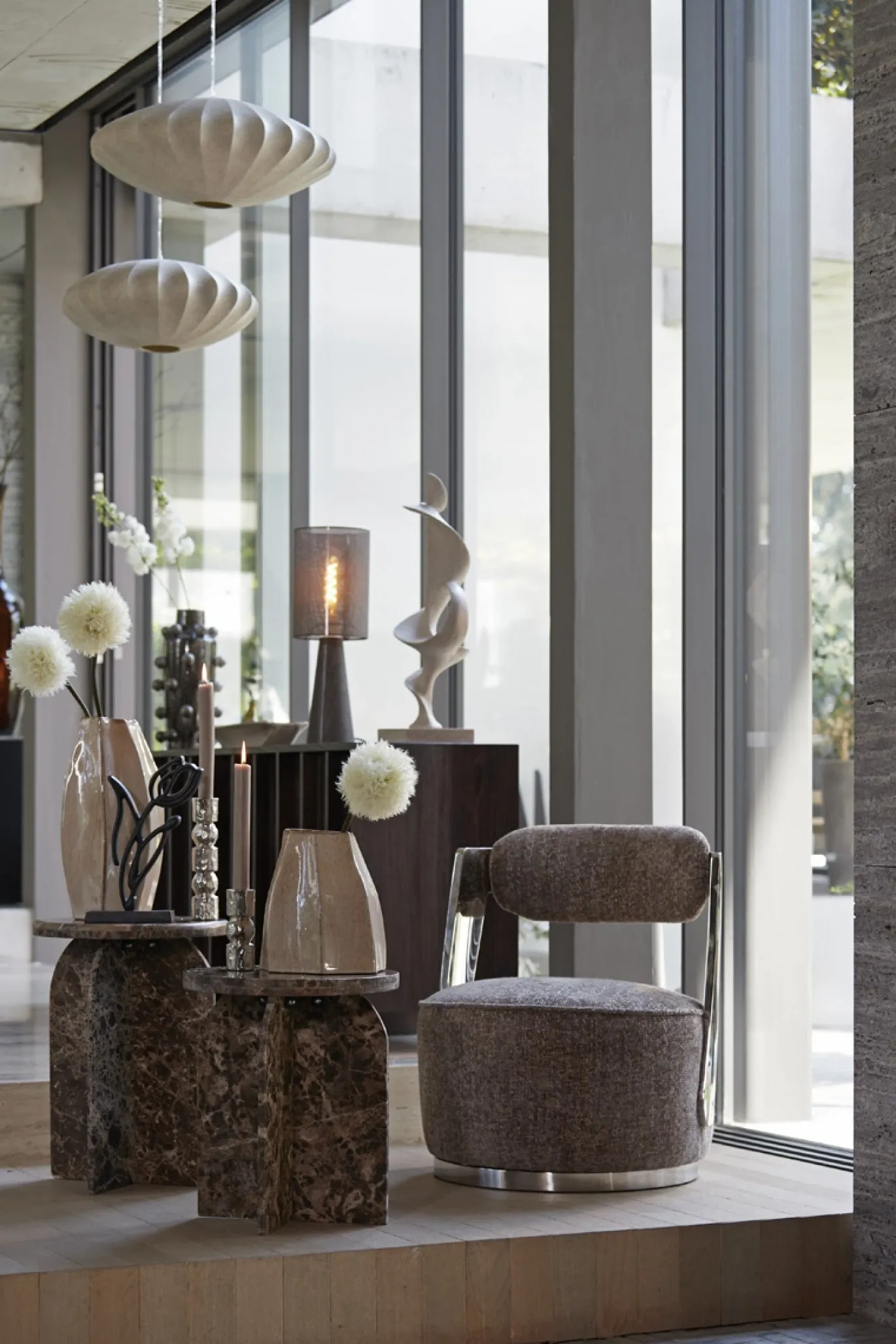 Light & Living Fauteuil Kemena Bruin/Chrome