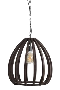 Light & Living Hanglamp Barsia Mangohout Donkerbruin Ø50cm