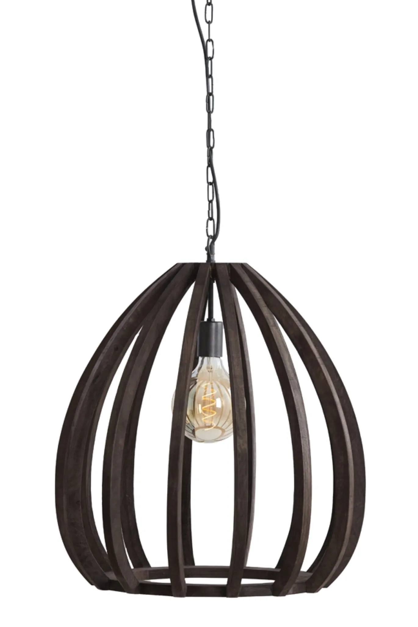 Light & Living Hanglamp Barsia Mangohout Donkerbruin Ø50cm