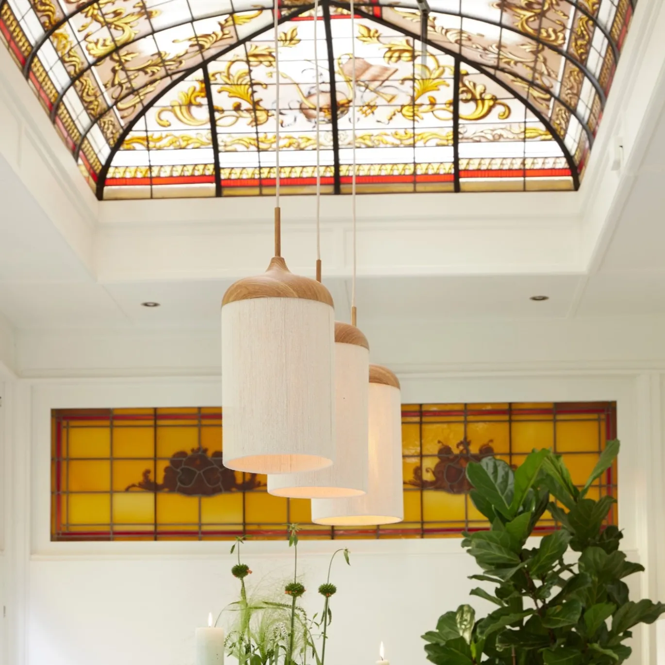 Light & Living Hanglamp Dania 3-Lichts Naturel/Crème
