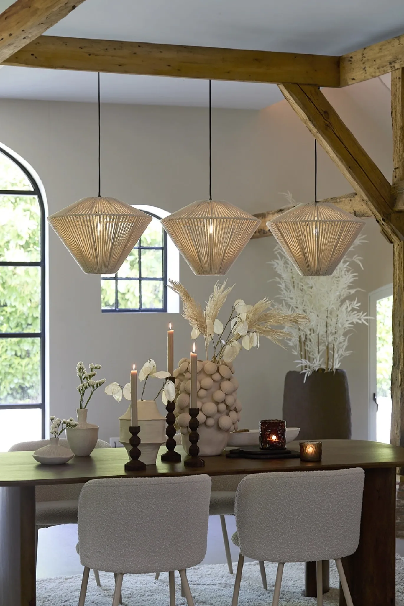 Light & Living Hanglamp Felida 3-Lichts Crème