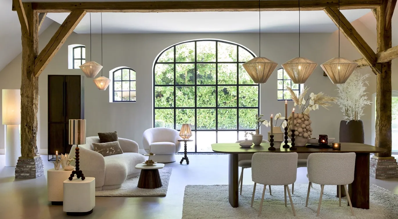 Light & Living Hanglamp Felida Crème Ø42cm