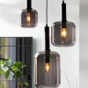 Light & Living Hanglamp Lekar Zwart / Smoke Glas Ø21cm